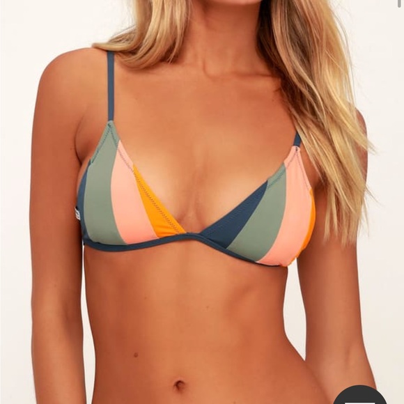 North Shore Navy Blue Multi Striped Bikini Set - Picture 2 of 6